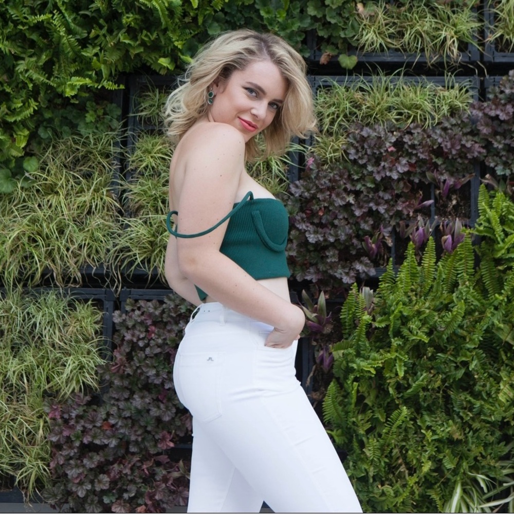 Orseund Iris Green Ribbed Crop Top